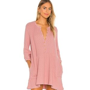 Free People Blossom Button up Mini Dress Medium NWT